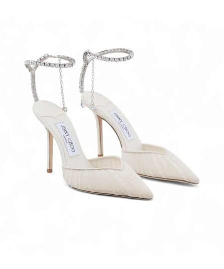 Jimmy Choo Saeda 100 Ivory/Crystal For Women SAEDA100JGQ