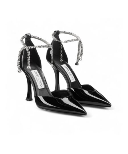 Jimmy Choo Stevie 100 Pumps Black For Women STEVIE100PAT