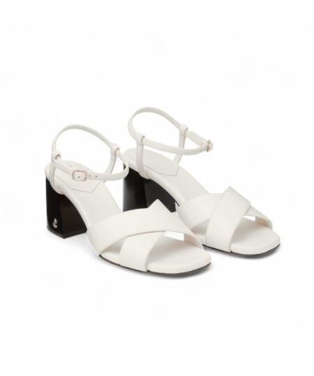 Jimmy Choo Valla 65 Block Heel Sandals Latte For Women VALLA65SVO