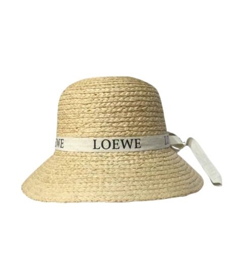Alternative view of Loewe Straw Sun Hat Raffia With White Ribbon Logo Beige For Women 57cm/22.4in