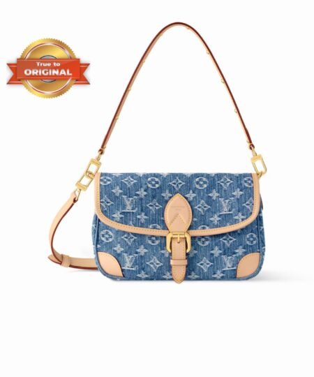 [True-to-ORIGINAL] Louis Vuitton Diane Handbag Denim Blue For Women 9.4in/24cm M13070