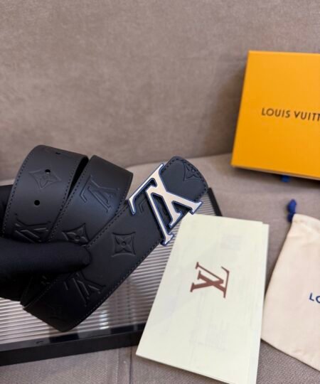 Alternative view of Louis Vuitton 40mm LV Initiales Monogram Eclipse Belt Black With Silver Buckle