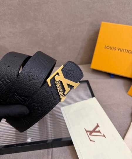 Alternative view of Louis Vuitton 40mm LV Initiales Monogram Belt Black With Gold Buckle