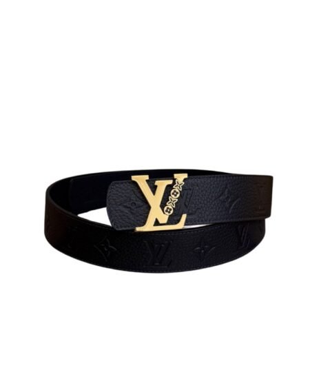 Louis Vuitton 40mm LV Initiales Monogram Belt Black With Gold Buckle