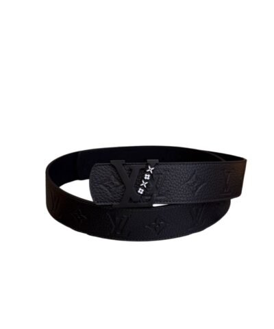 Louis Vuitton 40mm LV Initiales Embossed Monogram Pattern Belt Black