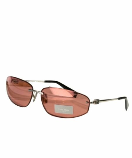Miu Miu Sporty Logo Shield Sunglasses Pink Lens