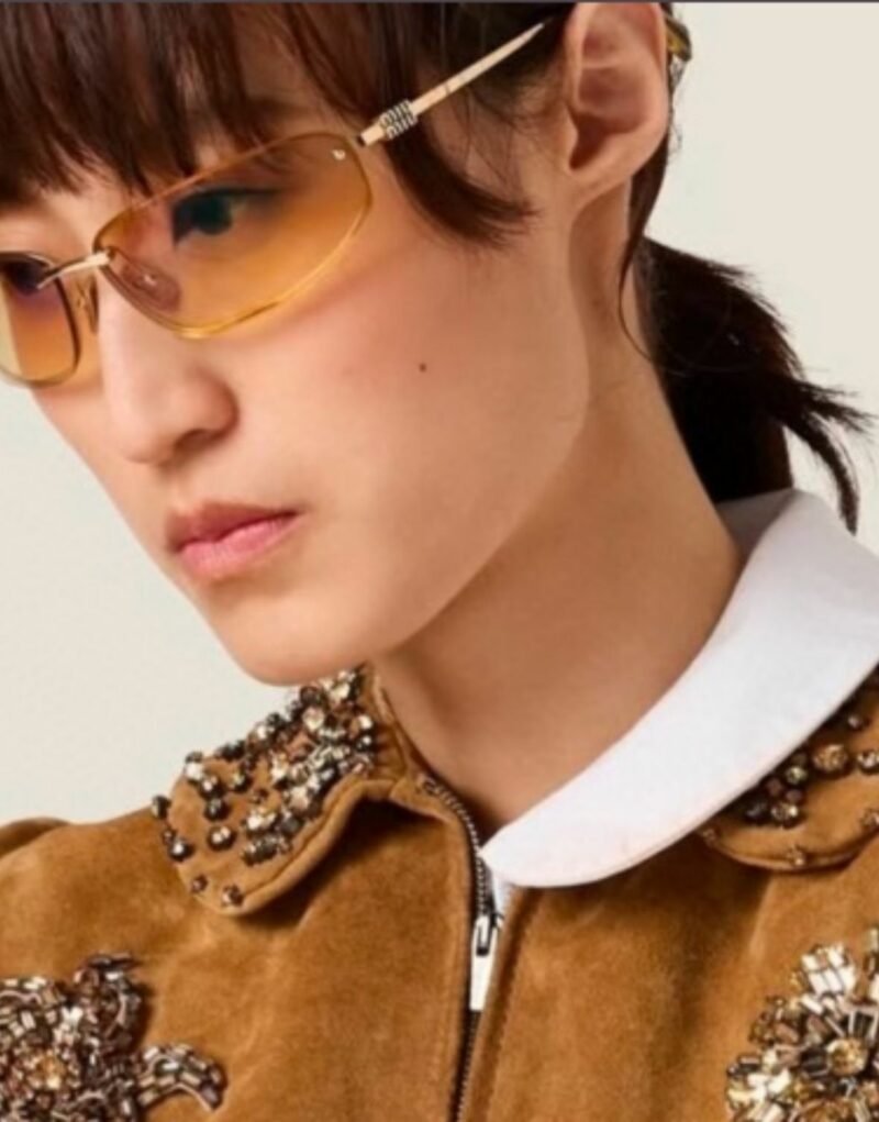 Miu Miu Sporty Logo Shield Sunglasses Pink Lens - Image 2