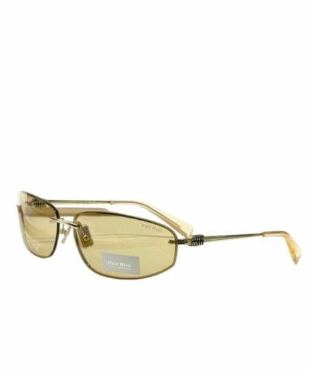 Miu Miu Rectangular Shield Sunglasses Yellow Lens