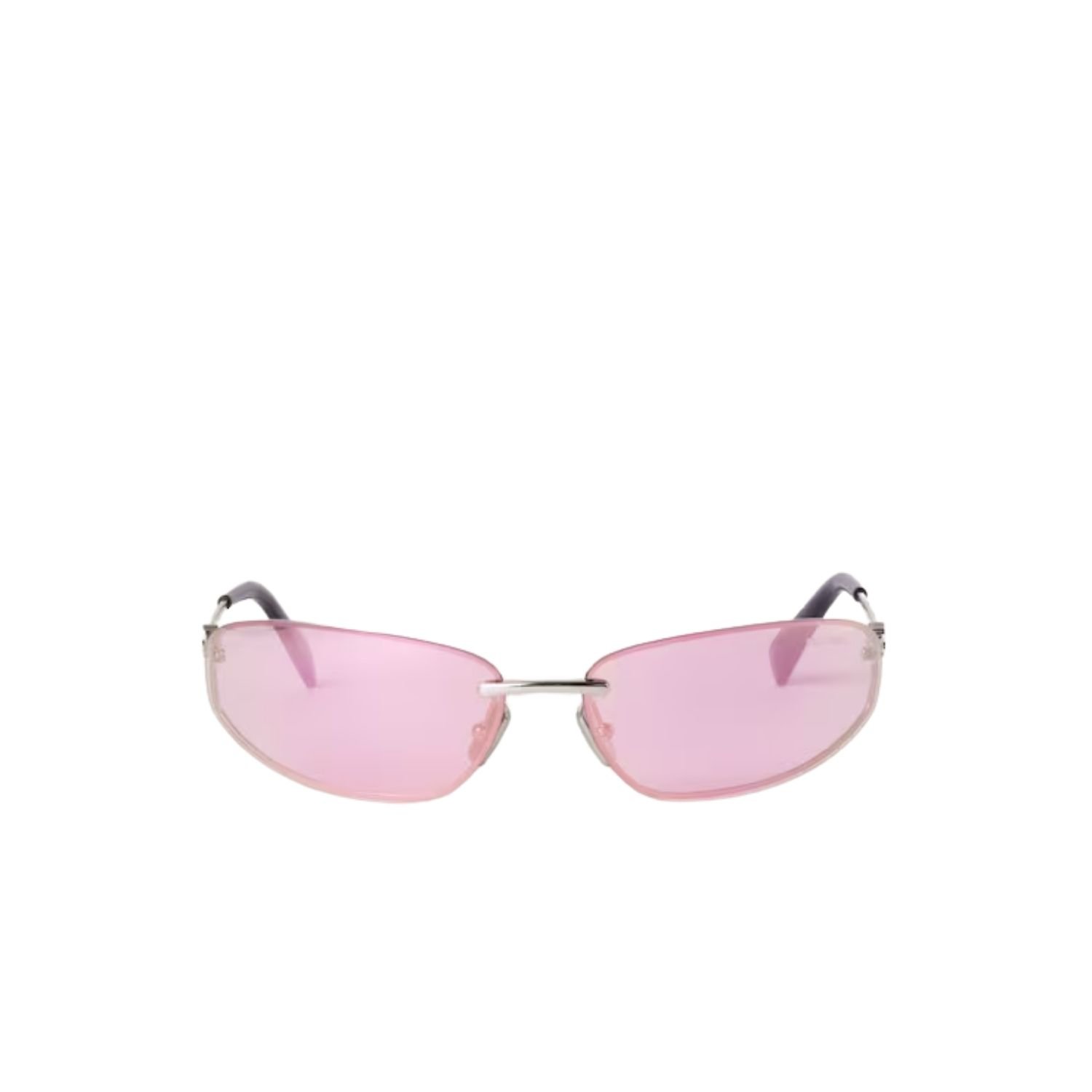 Miu Miu Rimless Aviator Sunglasses Light Pink - Image 4
