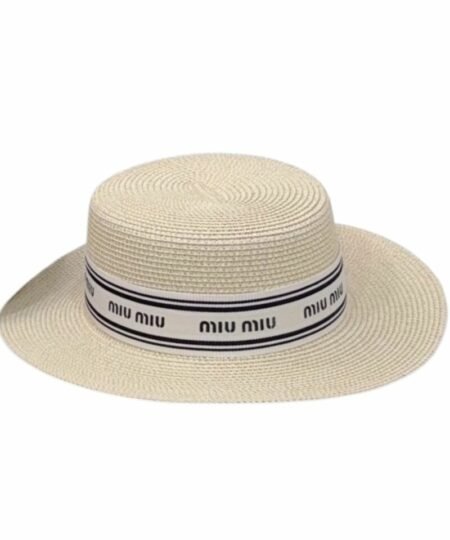 Miu Miu Straw Hat In Raffia Beige For Women 57cm/22.4in