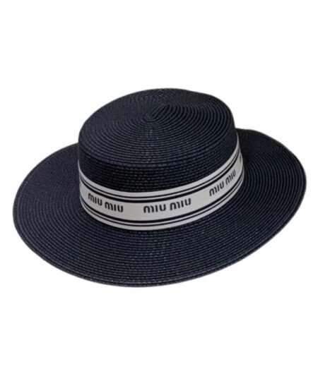 Alternative view of Miu Miu Straw Hat In Raffia Black For Women 57cm/22.4in