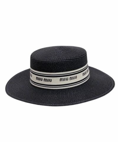 Miu Miu Straw Hat In Raffia Black For Women 57cm/22.4in