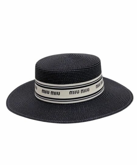 Miu Miu Straw Hat In Raffia Black For Women 57cm/22.4in