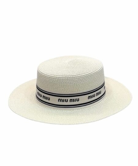 Miu Miu Straw Hat In Raffia White For Women 57cm/22.4in