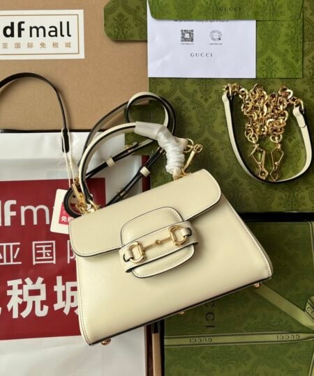 Gucci Ophidia Gucci Horsebit 1955 Mini Bag White For Women, Women's Bags 8.6in/22cm GG