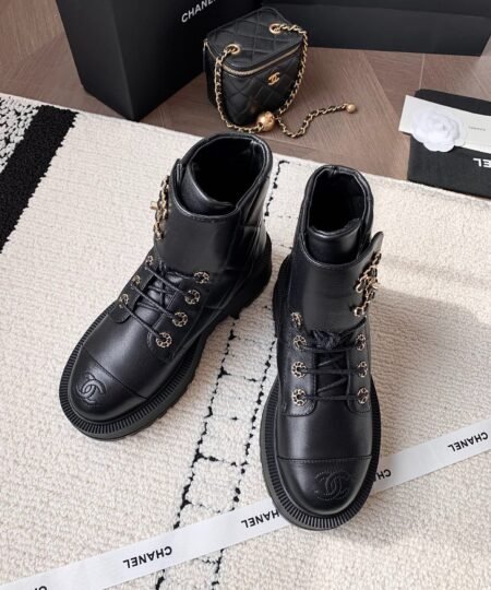 Alternative view of Chanel Quilted Platform Ankle Boots Black For Women