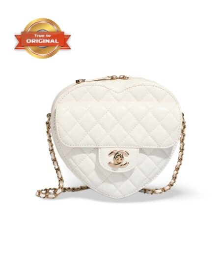 [True-to-ORIGINAL] Chanel Mini Heart Bag White For Women 7in/18cm AS3191 B07958 10601