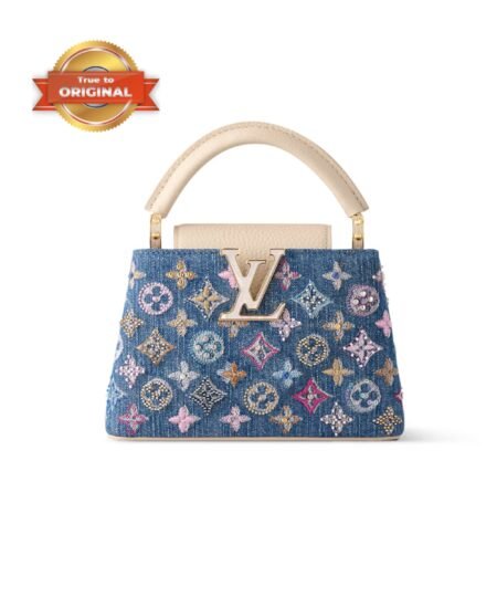 [True-to-ORIGINAL] Louis Vuitton Capucines Mini Bag Denim Blue/Cream For Women 8.3in/21cm M12947