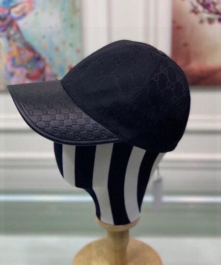 Gucci Canvas Baseball Hat Black GG Hat
