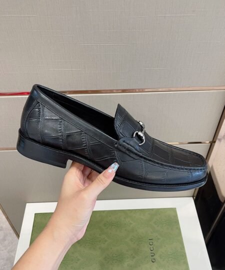 Alternative view of Gucci Men’s 1953 Horsebit Crocodile Loafer Black For Men 644724