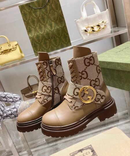 Gucci Blondie Women’s Ankle Boot Beige For Women GG