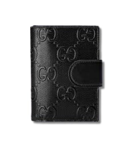Gucci GG Embossed Passport Case Black For Men 5.7in/10.5cm ‎724562 1W3AN 1000