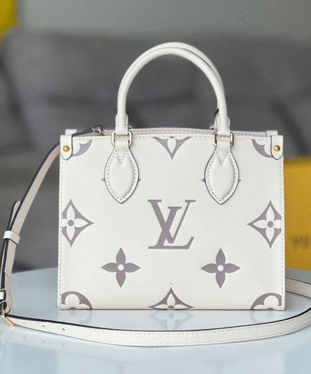 Alternative view of [True-to-ORIGINAL] Louis Vuitton Onthego PM Monogram Empreinte Tourterelle Grey/Beige For Women 9.8in/25cm M45654