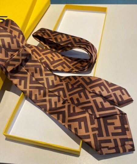 Alternative view of Fendi Tie Silk Necktie Brown For Men