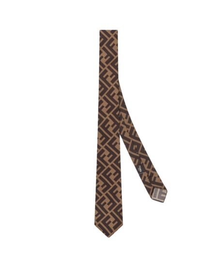 Fendi Tie Silk Necktie Brown For Men FXC023A003F13D6