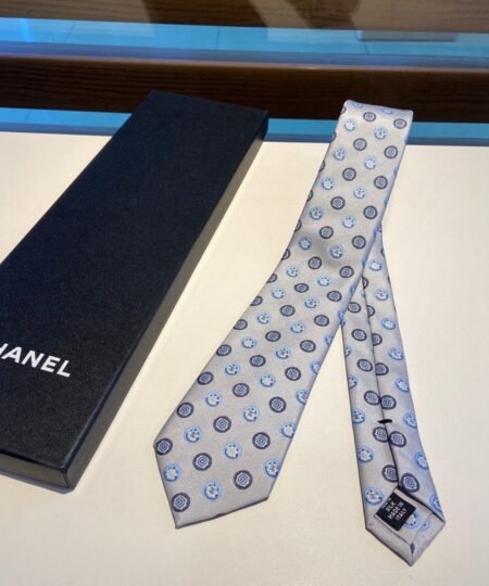 Chanel Silk Tie Grey Chanel Men Tie