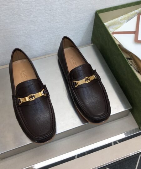 Gucci Men’s Loafer With Interlocking G Horsebit Dark Brown For Men ‎655519 1XO00