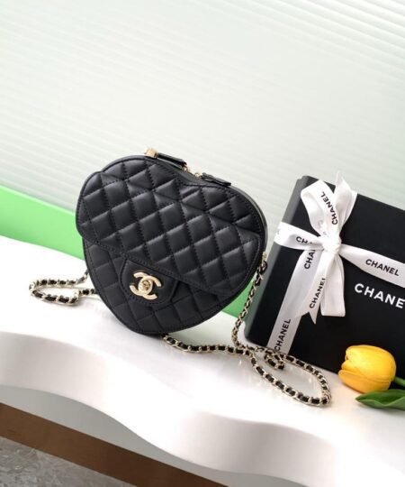 Alternative view of [True-to-ORIGINAL] Chanel Mini Heart Bag Black For Women 7in/18cm AS3191 B07958 94305