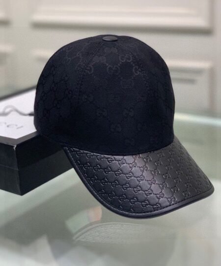 Alternative view of Gucci Canvas Baseball Hat Black GG Hat