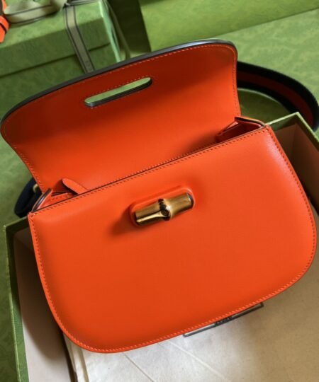 Alternative view of Gucci Bamboo 1947 Small Top Handle Bag Orange For Women 8.3in/21cm ‎GG 675797 10ODT 7768