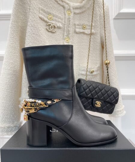Alternative view of Chanel Women’s Ankle Boots With Decor Black For Women 3.7in/9.5cm