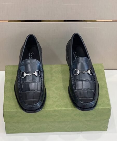 Gucci Men’s 1953 Horsebit Crocodile Loafer Black For Men 644724