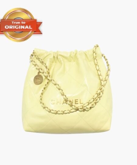 [True-to-ORIGINAL] Chanel 22 Small Bag Yellow For Women AS3260 B08037 NS835- 14.4 Inches/ 37 Cm