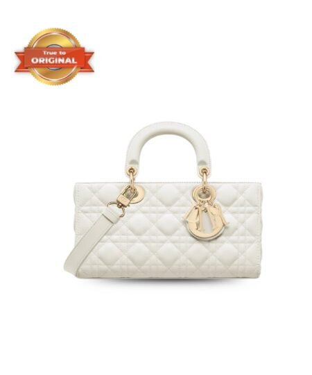 [True-to-ORIGINAL] Christian Dior Lady D-Joy Bag White For Women 10.2in/26cm