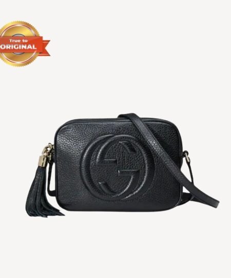 [True-to-ORIGINAL] Gucci Soho Small Disco Bag Black For Women 8in/21cm GG 308364