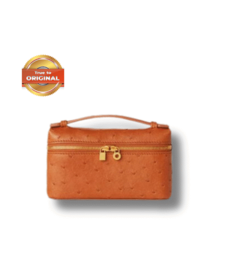 [True-to-ORIGINAL]Loro Piana Extra Pocket Mini Pouch Cognac For Women 3.5 in/ 9 cm FAN9926 E445