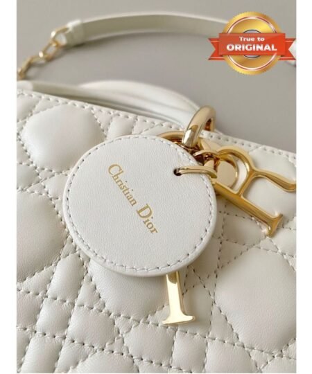 Alternative view of [True-to-ORIGINAL] Christian Dior Lady D-Joy Bag White For Women 10.2in/26cm