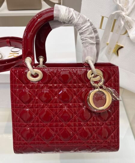 Alternative view of [True-to-ORIGINAL] Christian Dior Lady Dior Medium Bag Red For Women 9.4in/24cm