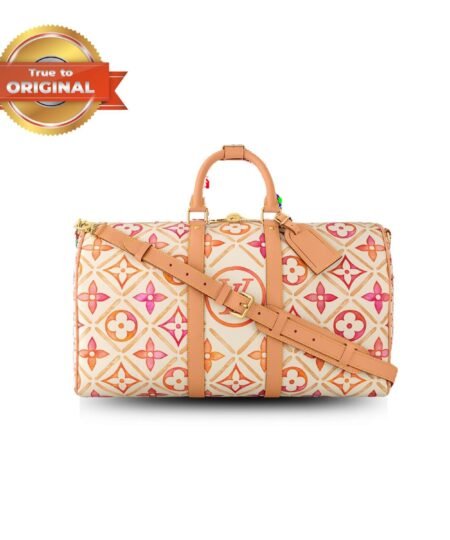 [True-to-ORIGINAL] Louis Vuitton Keepall Bandouliere 45 Bag Beige For Women 17.7in/20cm M11251