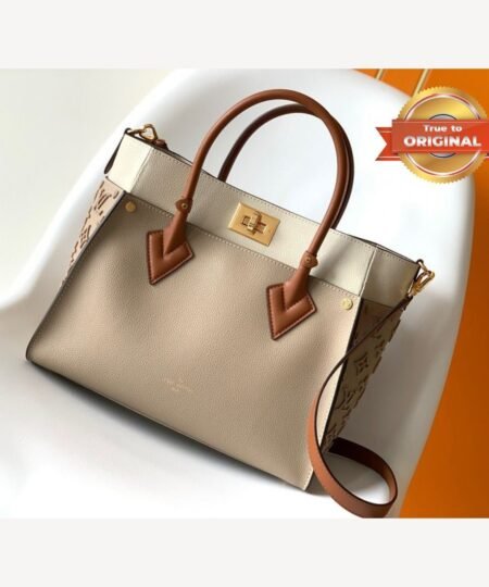 Alternative view of [True-to-ORIGINAL] Louis Vuitton On My Side MM Tote Bag Grey For Women 12in/31cm M53825