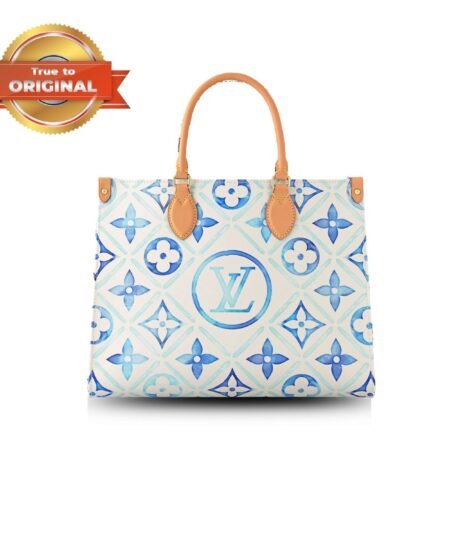 [True-to-ORIGINAL] Louis Vuitton OnTheGo MM Bag Blue For Women 13.8in/35cm M11262