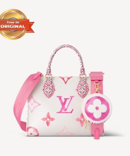 [True-to-ORIGINAL] Louis Vuitton OnTheGo PM Bag Pink For Women 9.8in/25cm M22976