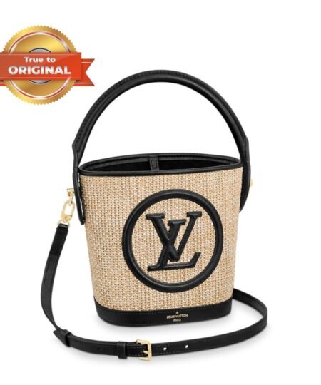 [True-to-ORIGINAL] Louis Vuitton Petit Bucket Raffia Beige For Women 9.4in/24cm LV M59961