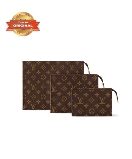 [True-to-ORIGINAL] Louis Vuitton Trio Toiletry Pouch Wallet Brown For Women 9,8in/25cm M47195