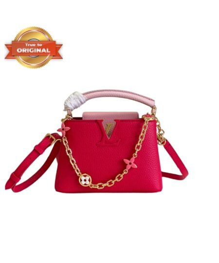 [True-to-ORIGINAL] Louis Vuitton Capucines Mini Hot Pink Handbag For Women 8.3in/21cm