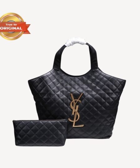 [True-to-ORIGINAL] Saint Laurent Icare Maxi Shopping Bag Black For Women 16.9in/43cm 698651AAANG1000